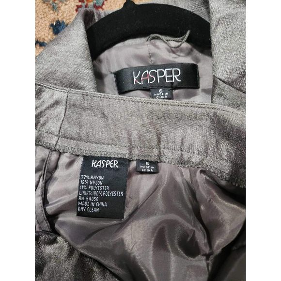 Kasper Women's One Button Mettalic Suit & Pants Set Size 6. B23 - Picture 7 of 9